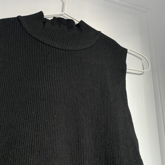COPY - Zara Ribbed Sleeveless Mock Neck Top - Picture 3 of 4